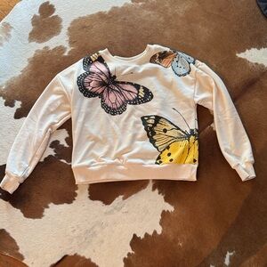 New Anthropologie Maeve Butterfly Sweatshirt XS